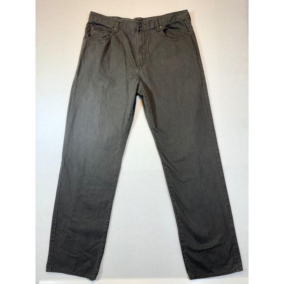Calvin Klein Jeans Mens Relaxed Straight Leg Black Pants Size 36 - Picture 1 of 4